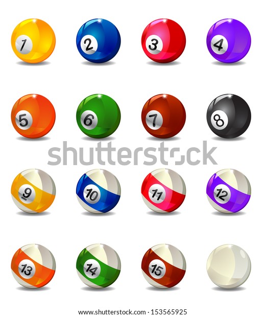 Complete Billiard Balls Stock Vector (Royalty Free) 153565925 ...