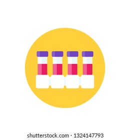 Complete blood count, test lab tubes vector icon