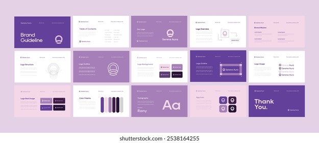 Plantilla completa de Lineamientos de identidad de marca, presentación del logotipo de Profesional
Plantilla de Lineamientos de marca moderna