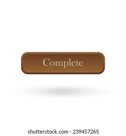 Complete   brown vector button for a site
