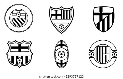 complete bundle football club logo badges for your team, isolated on white backkground