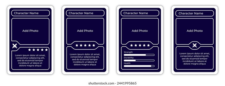 complete bundle game card border template with blue dark color for game card	