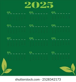 calendário completo dois mil e vinte cinco simples e atraente