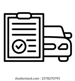 Complete Car Check icon line vector illustration