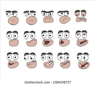 complete cartoon facial expression using the illustrator EPS.10
