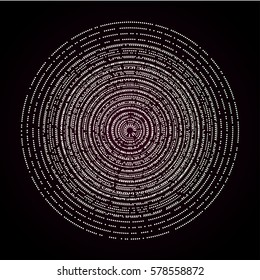 Complete circle illustration of connected dots. Abstract vector design concept
