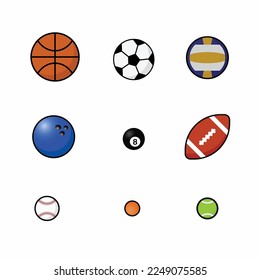 complete collection of 2d vector all sports ball vector designs editable assets