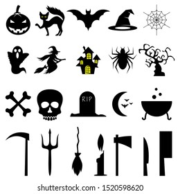 COMPLETE COLLECTION OF HALLOWEEN VECTOR ICONS