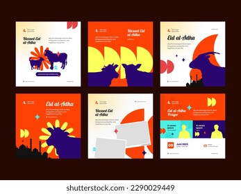 Complete Collection of Square Eid al Adha Eid Mubarak Banners and Social Media Post Templates