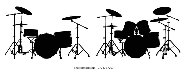 komplettes Schlagzeug Silhouette Schlaginstrument 