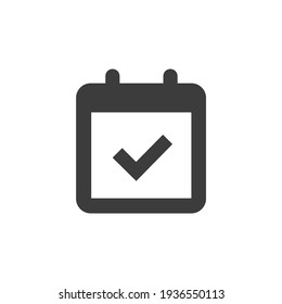 Complete Event Icon Isolated on Black and White Vector Graphic