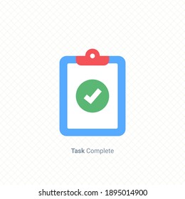 complete exam task list clipboard icon single graphic design element vector illustration for business presentation, info-graphic, web and mobile application, app user interface