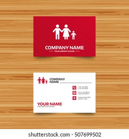 Complete family with one child sign icon.