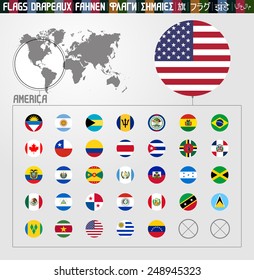 Complete flag collection, round shapes, America