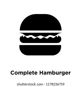 Complete Hamburger icon vector isolated on white background, logo concept of Complete Hamburger sign on transparent background, filled black symbol