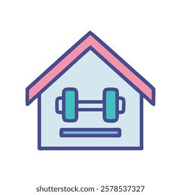Complete home gym setup with strength training equipment