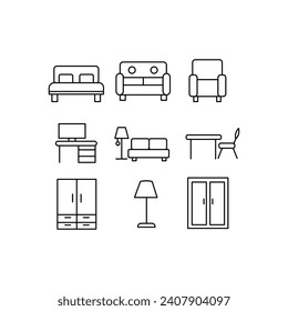 A complete home or office furniture icon, Simple Set is suitable for any purpose. Web design, mobile apps.