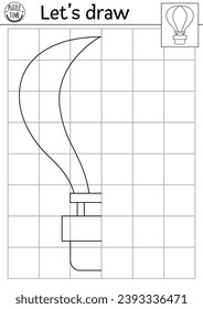 Complete hot air balloon. Vector France or air transport themed symmetrical drawing practice worksheet. Printable black and white activity for kids. Copy the picture French coloring page 
