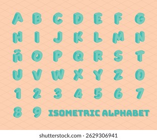 Complete isometric alphabet vector set featuring 3D letters from A to Z in a clean, modern geometric style. Ideal for posters, infographics, web design, educational content, games, branding.