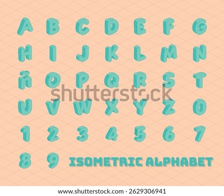 Complete isometric alphabet vector set featuring 3D letters from A to Z in a clean, modern geometric style. Ideal for posters, infographics, web design, educational content, games, branding.