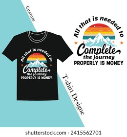Complete the journey t shirt design,  camping t-shirt , journey vector t shirt design Free Download