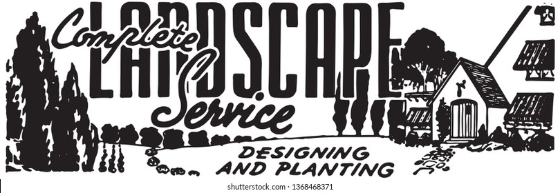 Complete Landscape Service - Retro Ad Art Banner 