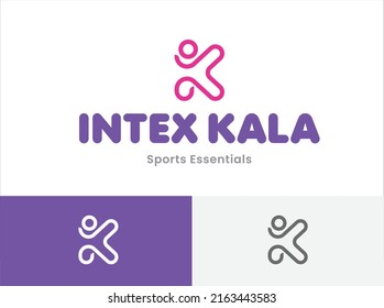 A complete logo that symbolizes the letter IK.  Initial Letter Logo For Your Company Name, Alphabet Logo Template Ready For Use, Modern Initial vector Logo.