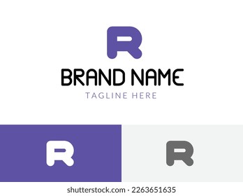 Un logotipo completo que simboliza la letra R.  Logotipo De Letra Inicial Para El Nombre De Su Compañía, Plantilla De Logotipo De Alfabeto Listo Para Su Uso, Logotipo De Vector Inicial Moderno.
