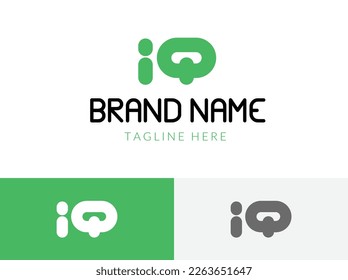 A complete logo that symbolizes the letter iQ.  Initial Letter Logo For Your Company Name, Alphabet Logo Template Ready For Use, Modern Initial vector Logo.
