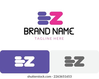 A complete logo that symbolizes the letter EZ.  Initial Letter Logo For Your Company Name, Alphabet Logo Template Ready For Use, Modern Initial vector Logo.
