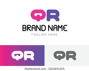 Un logotipo completo que simboliza la letra QR.  Logotipo De Letra Inicial Para El Nombre De Su Compañía, Plantilla De Logotipo De Alfabeto Listo Para Su Uso, Logotipo De Vector Inicial Moderno.
