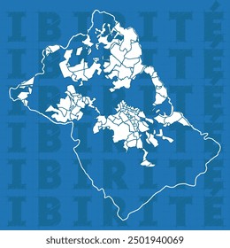 Vollständige Karte der Stadt Ibirité, in der Metropolitan Region von Belo Horizonte, Inhalt auf der Grundlage offizieller Daten, mit allen Vierteln und ländlichen und ökologischen Gebieten.