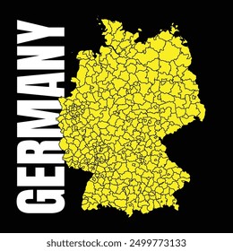 Complete map of Germany and all its cities. Complete design from real cartographic data.