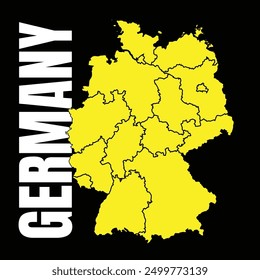 Complete map of Germany and all its federal states. Complete design from real cartographic data.