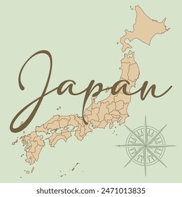 Complete map of Japan, with all states and regions, updated. Content built from real cartographic data.