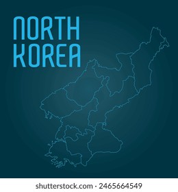 Complete map of North Korea, with all regions and the capital Pyongyang