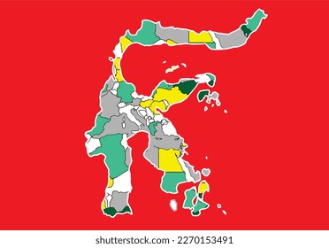 Complete Map of Sulawesi With Information on Province Names Sulawesi island map