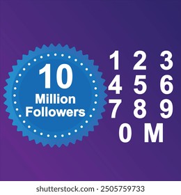 Complete million followers pack of social media, Vector Greeting artwork different gradient background, best design for social media platform, editable vector file, Million subscribers poster.