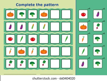 Complete The Next Pattern, Worksheet For Children