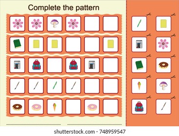 Complete The Next Pattern, Worksheet For Children