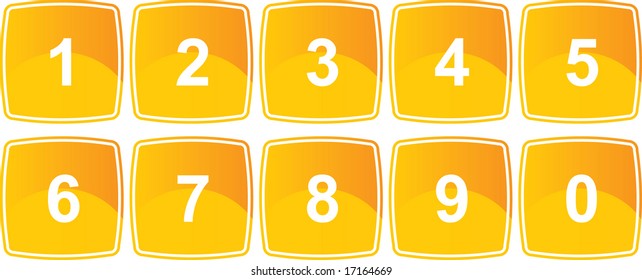Complete number set on gloss Icons