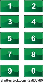 Complete number set on gloss Icons