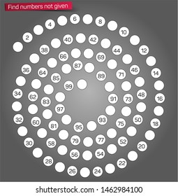 Complete the numbers not listed in the spiral section