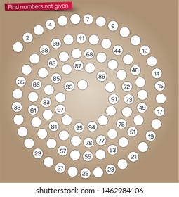 Complete the numbers not listed in the spiral section