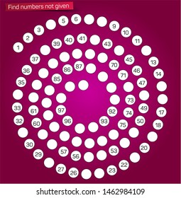 Complete the numbers not listed in the spiral section