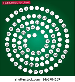 Complete the numbers not listed in the spiral section