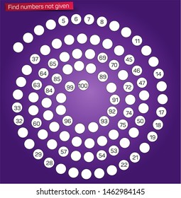 Complete the numbers not listed in the spiral section