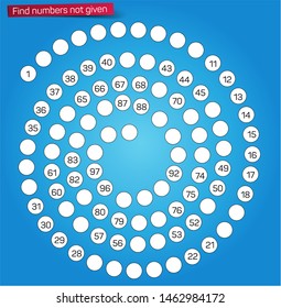 Complete the numbers not listed in the spiral section