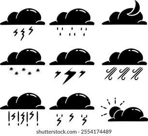 Complete package of cloud silhouettes