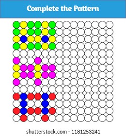 Complete the Pattern. Education logic game for preschool kids. Vector Illustration.